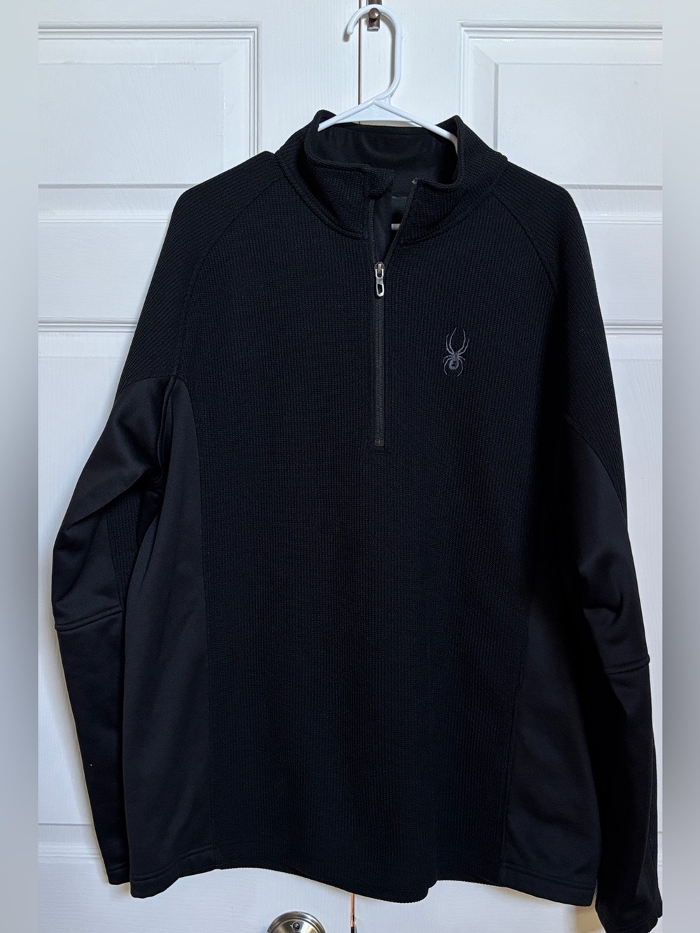 Spyder Mens XXL Black Quarter Zip Performance Fleece Lined Pullover Sweater